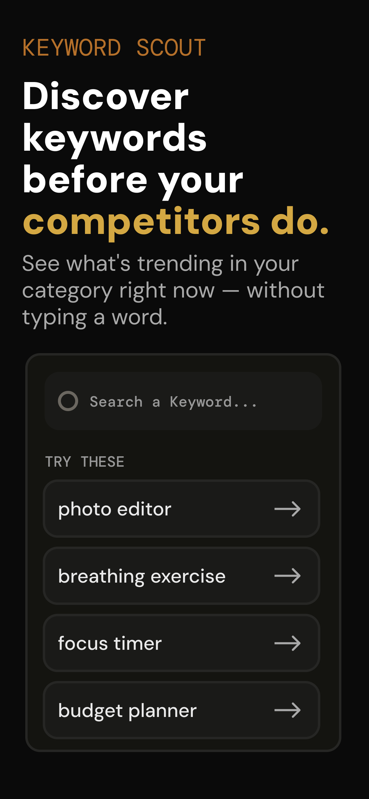Keyword Scout app screenshot